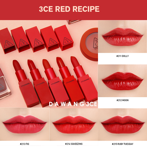 [3CE] Son thỏi lì 3CE Red recipe