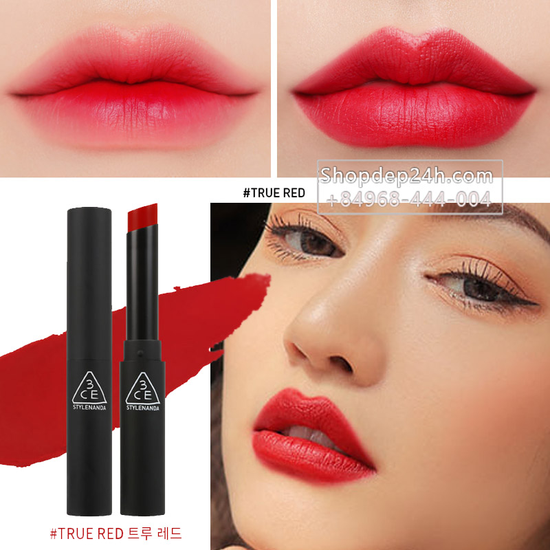 [3CE] Son thỏi 3ce Slim Velvet Lip color #True Red